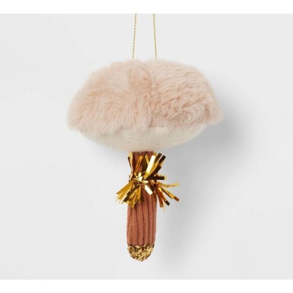 Target Fabric Mushroom Christmas Tree Ornament Tan Wondershop™ - Picture 1 of 3